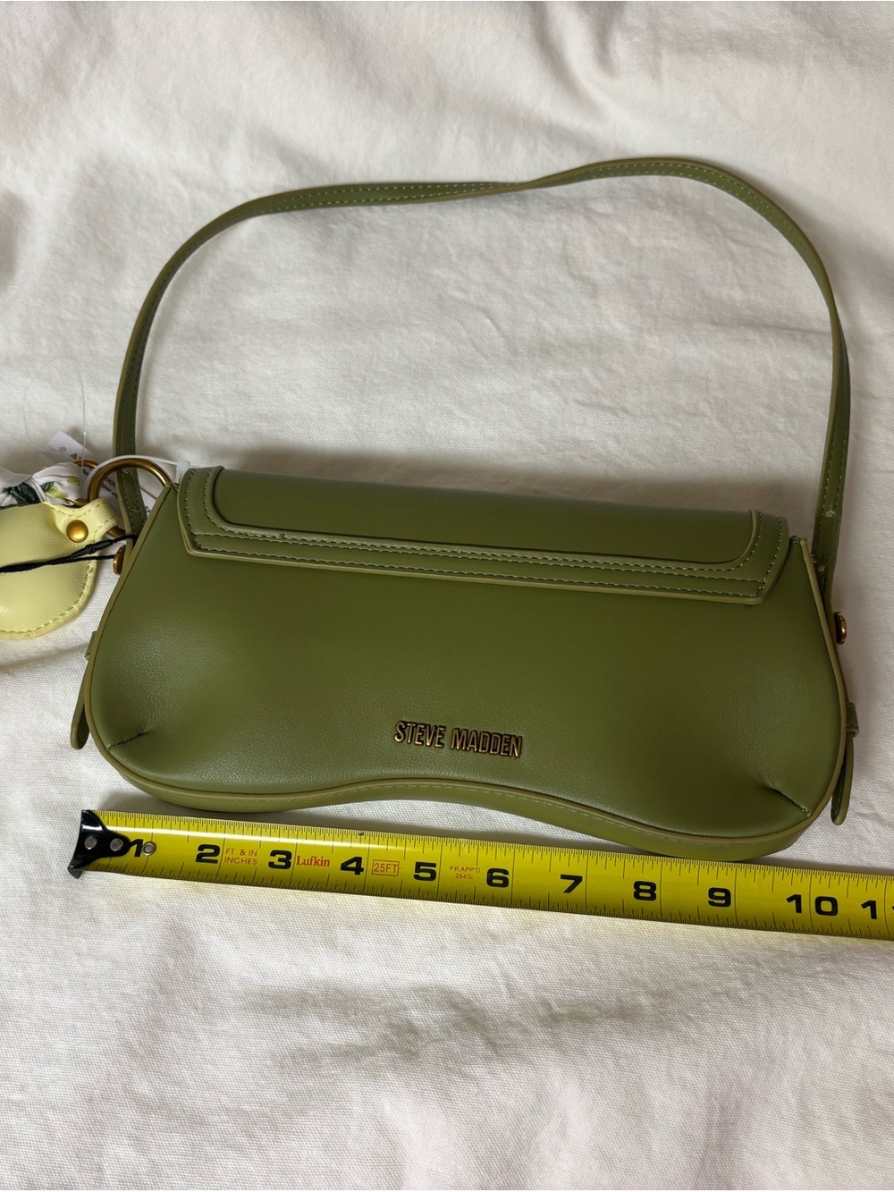 Steve Madden Olive Shoulder Bag with Lemon Scarf Accent - Picture 2 of 8
